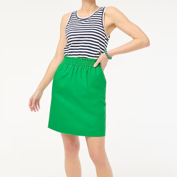 J. Crew Dresses & Skirts - J.Crew Linen-cotton blend city midi skirt Green Size 8